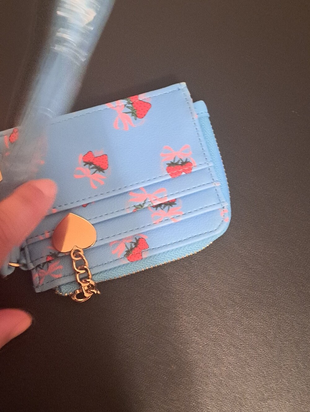 Juicy Couture Blue Cardholder with Red Strawberry Coin Pouch NWT - Picture 4 of 9